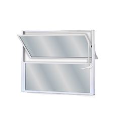 Janela Basculante de Alumínio 40X60 com 2 Folhas de Vidro Mini-boreal Branco MGM/ REF. 3127