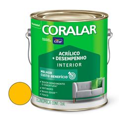 Tinta Acrílica Coralar Acrílico Fosco 3,6L Amarelo Frevo CORAL / REF. 5202310