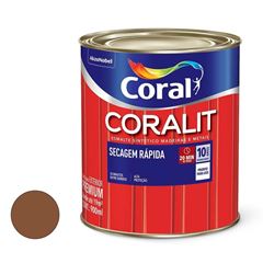 Tinta Esmalte Sintético Brilhante Coralit Secagem Rápida 900ML Marrom Conhaque CORAL/ REF. 5202980