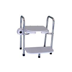 Cadeira Sanitária em Alumínio Polido 56x72x40cm Cromado Branco - Ref.24524 - SICMOL