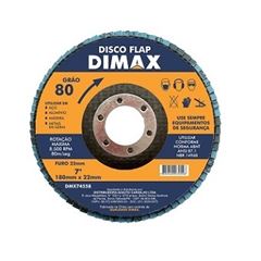 Disco de Lixa Flap para Metal 7 Polegadas com Grão 80 - Ref. DMX74558 - DIMAX