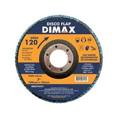 Disco de Lixa Flap para Metal 7 Polegadas com Grão 120 - Ref. DMX74572 - DIMAX