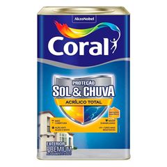 Tinta Acrílica Fosca Proteção Sol e Chuva 18L Cogumelo Japonês CORAL / REF. 5281038