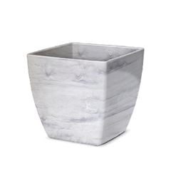 Cachepô Plástico Quadrado Elegance nº 3 Branco Carrara - Ref.610170630 - NUTRIPLAN
