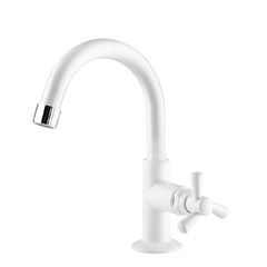 Torneira para Lavatório em ABS de Mesa Bica Móvel Pacific Branca - Ref.1190903 - VIQUA