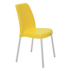 Cadeira em Polipropileno com Pernas Anodizadas Vanda Amarelo - Ref.92053/900 - TRAMONTINA