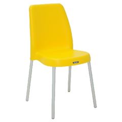 Cadeira em Polipropileno com Pernas Anodizadas Vanda Amarelo - Ref.92053/900 - TRAMONTINA