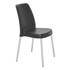Cadeira em Polipropileno com Pernas Anodizadas Vanda Preto - Ref.92053/909 - TRAMONTINA