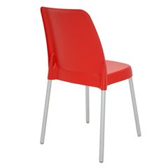 Cadeira em Polipropileno com Pernas Anodizadas Vanda Vermelho - Ref.92053/940 - TRAMONTINA