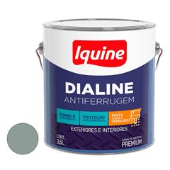 Tinta Esmalte Brilhante 3,6L Dialine Antiferrugem Cinza Médio - Ref.348200701 - IQUINE 
