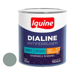 Tinta Esmalte Brilhante 0,9L Dialine Antiferrugem Cinza Médio - Ref.348200704 - IQUINE 