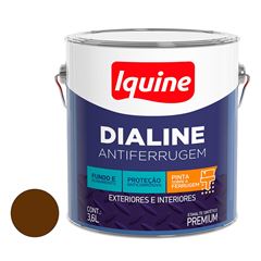 Tinta Esmalte Brilhante 3,6L Dialine Antiferrugem Marrom Tabaco - Ref.348202901 - IQUINE 