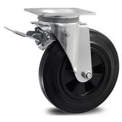 Rodízio Giratório 8x2 com Placa e Roda de Freio com Furo - Ref.3978 - COLSON 