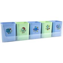 Kit porta Objetos em Poliestireno com 5 peças Mundo da Lua Azul e Verde - Ref.2191.ss.0006 ¿ Dello