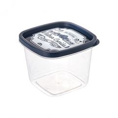 Pote Plástico 1,02l Decorado Quadrado Transparente - Ref.5578 - PLASUTIL