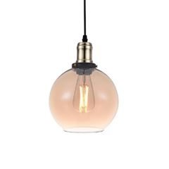 Pendente em Vidro e Aço Globb Bivolt Âmbar Bronze BLUMENAU ILUMINAÇÃO / REF. 89031102