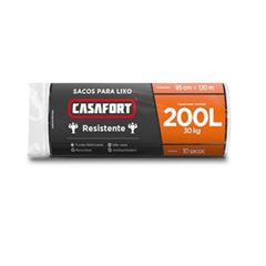 Saco de Lixo de Platisco 200 Litros com 10 Sacos Resistente Preto - Ref.10120789 - CASAFORT