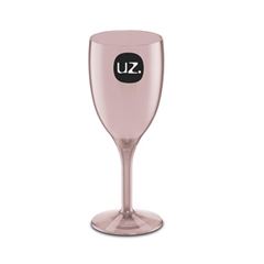 Taca de Plástico 350ml para Vinho e Agua Translucido Rosa - Ref.UZ242-ROS - UZ