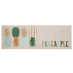 Tapete Clean Kasa para Cozinha Abacaxis 40cmx120cm Bege KAPAZI / REF. 1418050COZ
