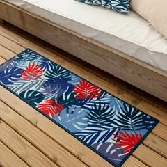 Tapete Clean Kasa para Cozinha Tropical Color 40cmx120cm Azul e Vermelho KAPAZI / REF. 1418052COZ