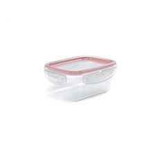Pote Plástico Quadrado 380ml Trava Mais Rosa Quartzo - Ref.9944 - PLASÚTIL