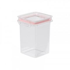 Porta Mantimentos de Plástico Quadrado  880ml  Rosa Quartzo - Ref.9945 - PLASÚTIL