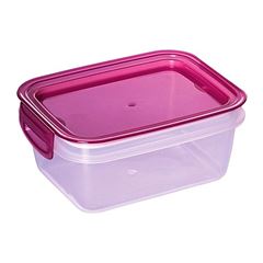 Pote Plástico Retangular 910ml Trava Mais Rosa Quartzo - Ref.9397 - PLASÚTIL