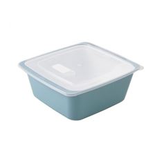 Travessa Plástico Quadrado 400ml com Tampa Duo 360 Azul - Ref.426 - PLASÚTIL