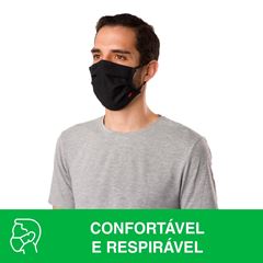 Máscara Reutilizável de Algodão para Uso Diário Preta UZ / REF. UZ353-AMC