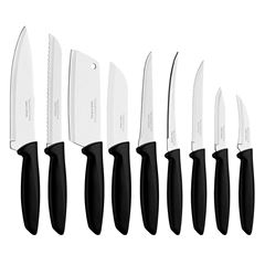 Kit Faca Inox 9 Peças Plenus Preto TRAMONTINA / REF. 23498/048