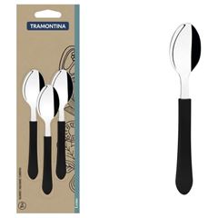 Conjunto de Colheres de Chá Inox com 3 Peças Leme Preto - Ref. 23187/300 - TRAMONTINA