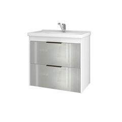 Gabinete de Banheiro mdf Suspenso 59Cm com Portas de Vidro Hibisco Premium Branco - REF.9932.2 - MGM