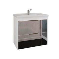 Gabinete Banheiro Bromélia 56 x 59cm Amêndoa e Off White MGM / REF. 9933.2