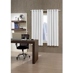 Cortina PVC 2,60x2,30m Corta Luz com Ilhós Branco e Cinza - Ref. 754035002001031.30 - BELLA JANELA