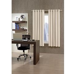 Cortina PVC 2,60x1,70m Corta Luz com Ilhós Bege e Cinza - Ref. 754035014601031.40 - BELLA JANELA