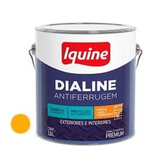 Tinta Esmalte Brilhante 3,6 Litros Dialine Antiferrugem Amarelo - Ref. 348206501 - IQUINE