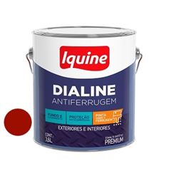 Tinta Esmalte Brilhante 3,6 Litros Dialine Antiferrugem Vermelho - Ref. 348204501 - IQUINE