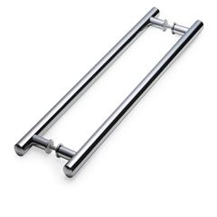 Puxador Duplo Alumínio 300mm Tubular com Raio Lateral Cromado - Ref. 91-02 - ISERO