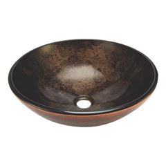 Cuba de Apoio em Vidro 35x35cm Redonda  Curação 35 Marrom DIMAR / REF. DMR80795  