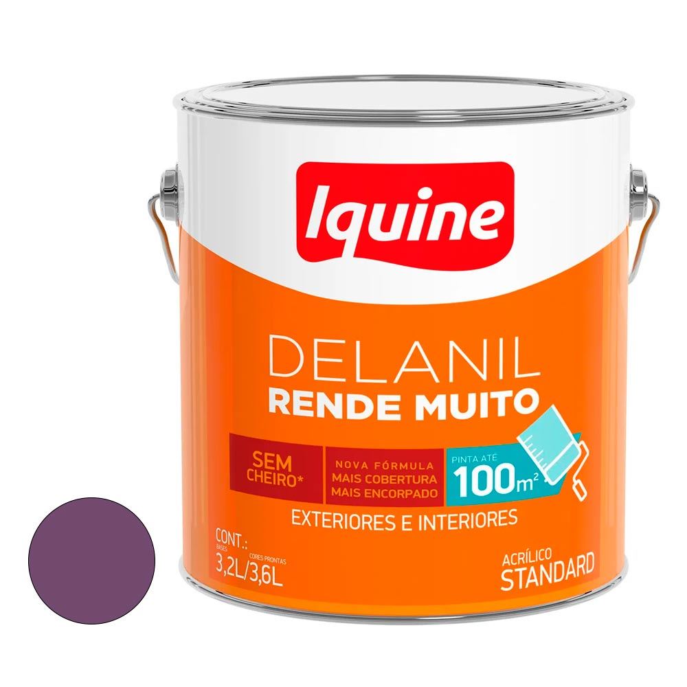 Tinta Acrílica Fosca Delanil 3,6 Litros Papoula - Ref. 70331501 - IQUINE