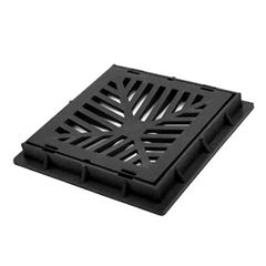 Grelha Pvc 40x40cm com Porta Grelha Quadrada Preta - Ref. CJPS4040PR - LGMAIS