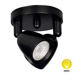 Spot ABS LED 2x8w Sobrepor Tulipa Base Redonda 3000k Preto - Ref. DI82935 - DILUX