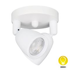 Spot ABS LED 2x8w Sobrepor Tulipa Base Redonda 3000k Branco - Ref. DI82942 - DILUX