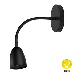 Spot LED Tulipa Flexível 4W Base Redonda Sobrepor 3000k Preto DILUX / REF. DI83017