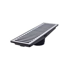 Caixa Coletora com Grelha e Tela Alumínio 15x50cm Escovado - Ref. CJ1350CXBTE - LG MAIS