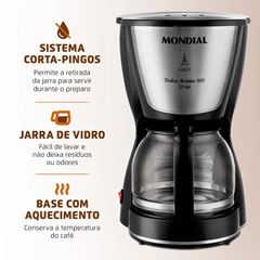Cafeteira Elétrica Inox Dolce 220v Preto C-32-32x - Ref. 2672-04 - MONDIAL