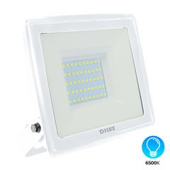 Refletor Led de Alumínio Ultra Slim 50W Bivolt 6500k Branco DILUX / REF. DI84021