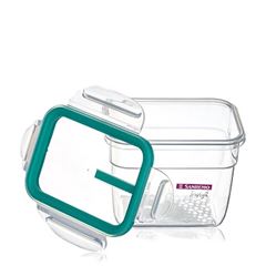 Pote Plástico 770ml com Trava Transparente e Verde - Ref. SR1761 - SANREMO