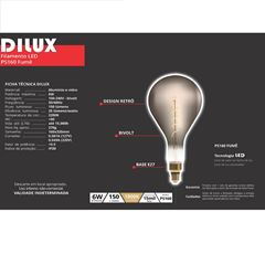 Lâmpada Filamento Led  6W PS160 Bivolt 1800K Fumê DILUX / REF. DI87527