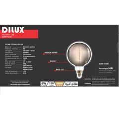 Lâmpada Filamento Led 6W G200 Bivolt 1800K Fumê DILUX / REF. DI87558